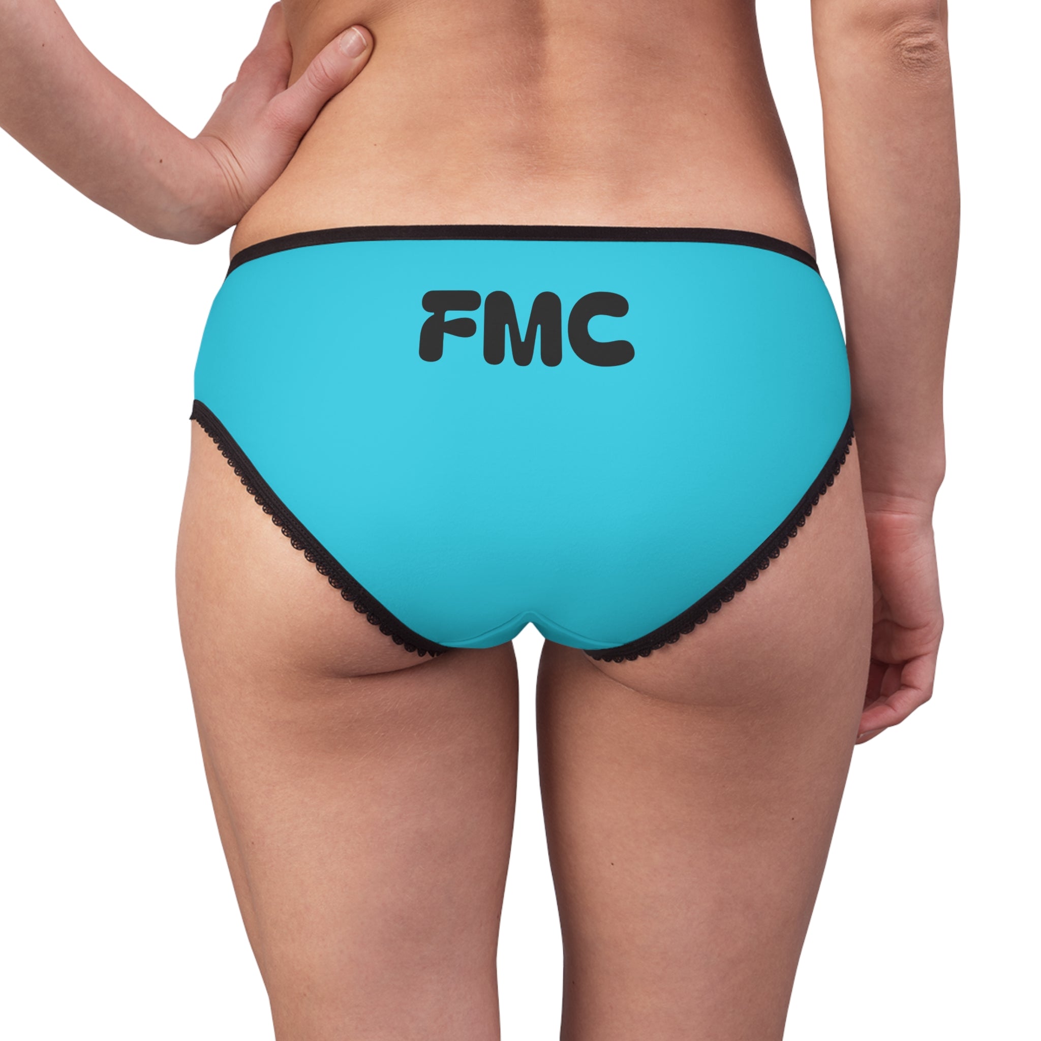 Turquoise 'FMC' Lace-Trim Women's Briefs