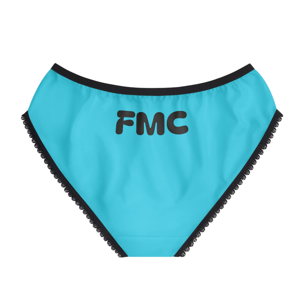 Turquoise 'FMC' Lace-Trim Women's Briefs