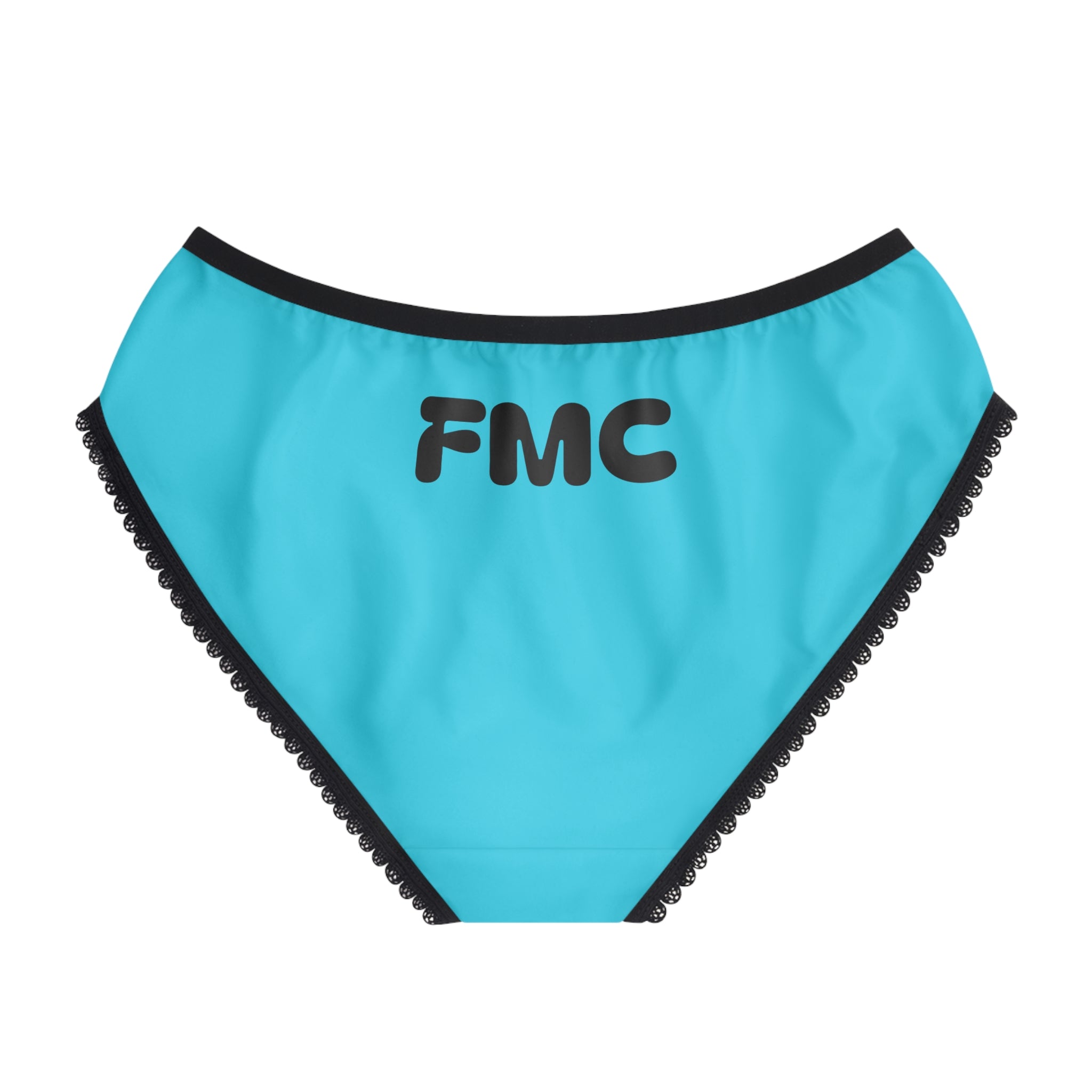 Turquoise 'FMC' Lace-Trim Women's Briefs